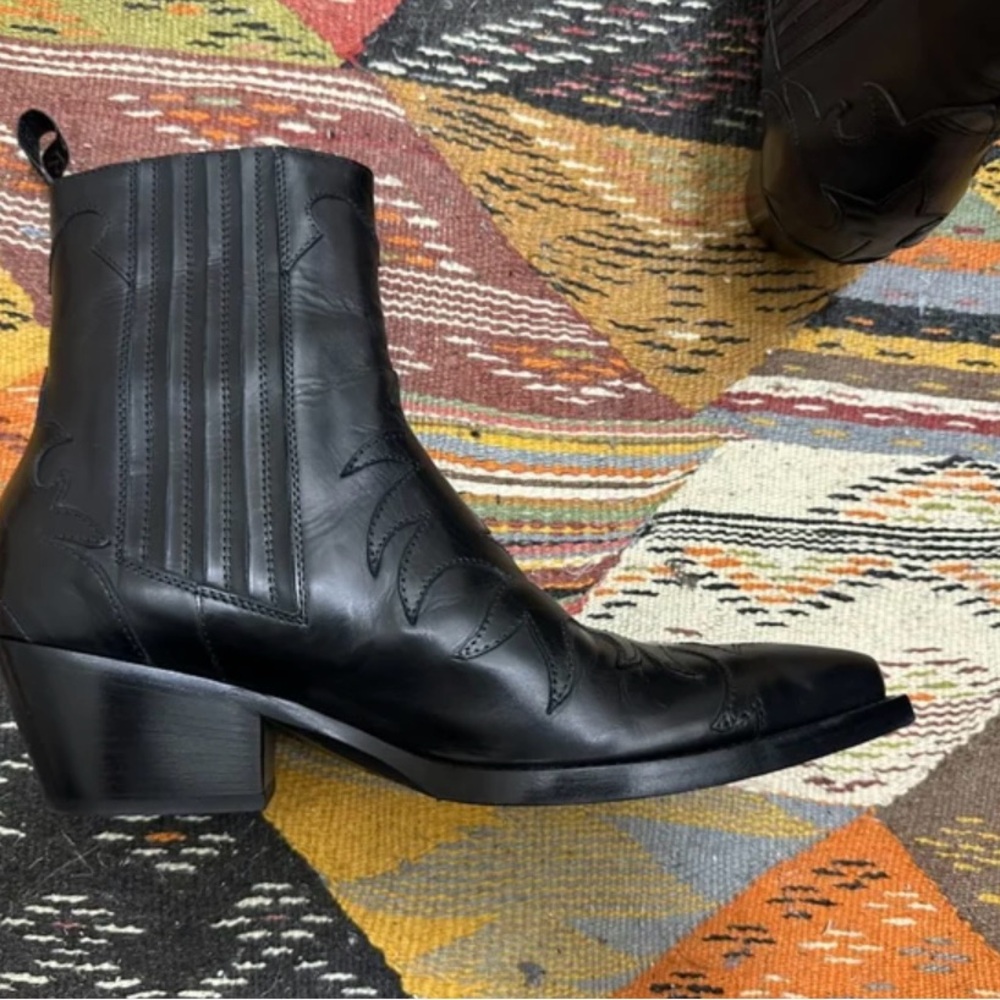 Sartore Black Leather Boots
